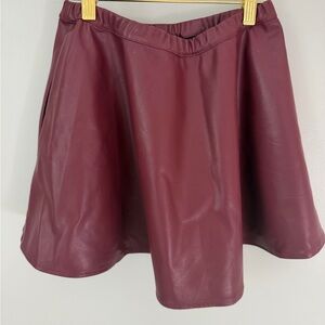 Lovers + Friends Burgundy Skater Skirt